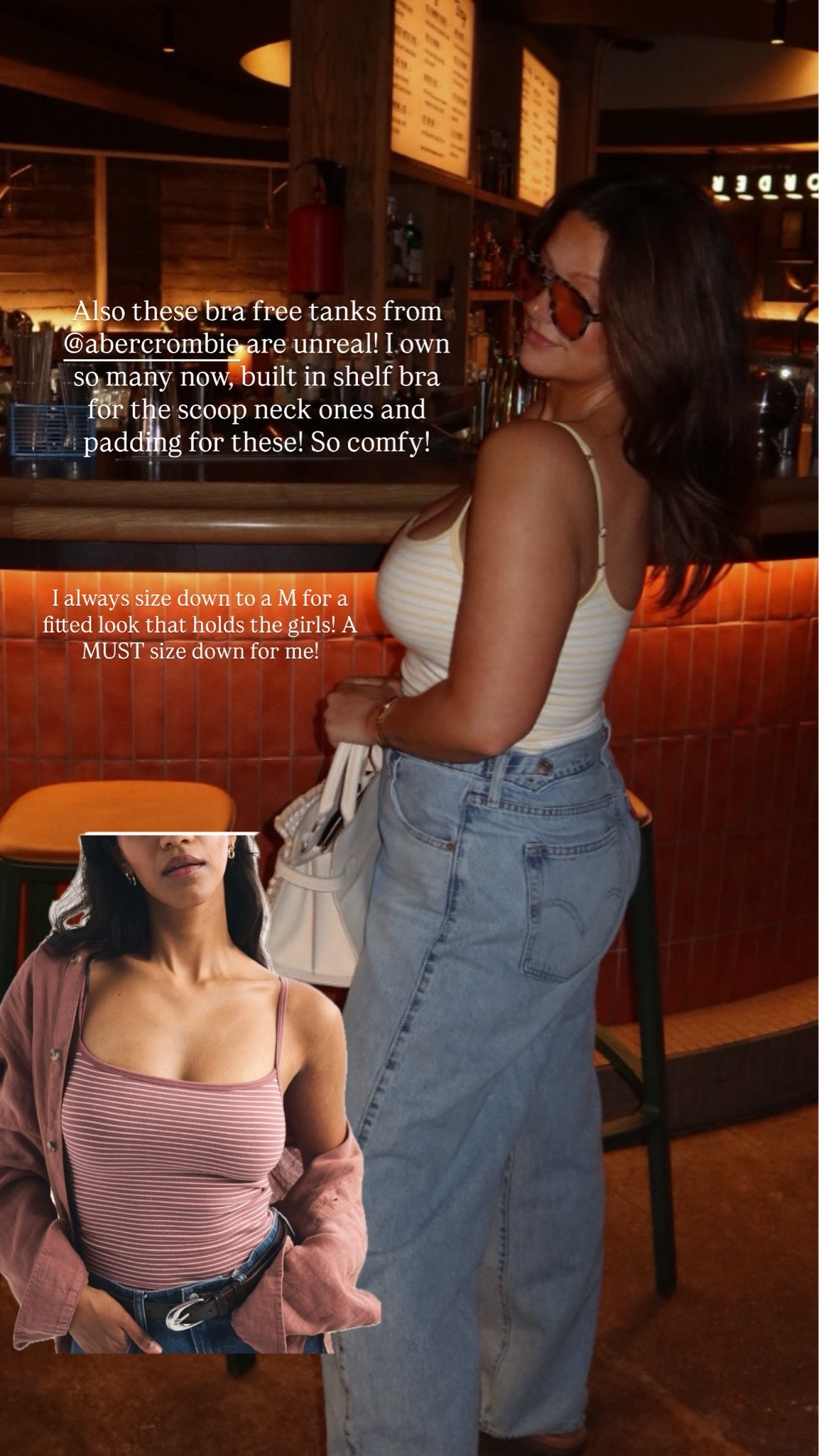 Bra free line at @abercrombie is unreal!! MUST size down for me! Built in padding and shelf bra! Size M on me! 

Tank Abercrombie and fitch capsule quality wardrobe basics

#LTKgrwm #LTKootd #LTKmorningroutine