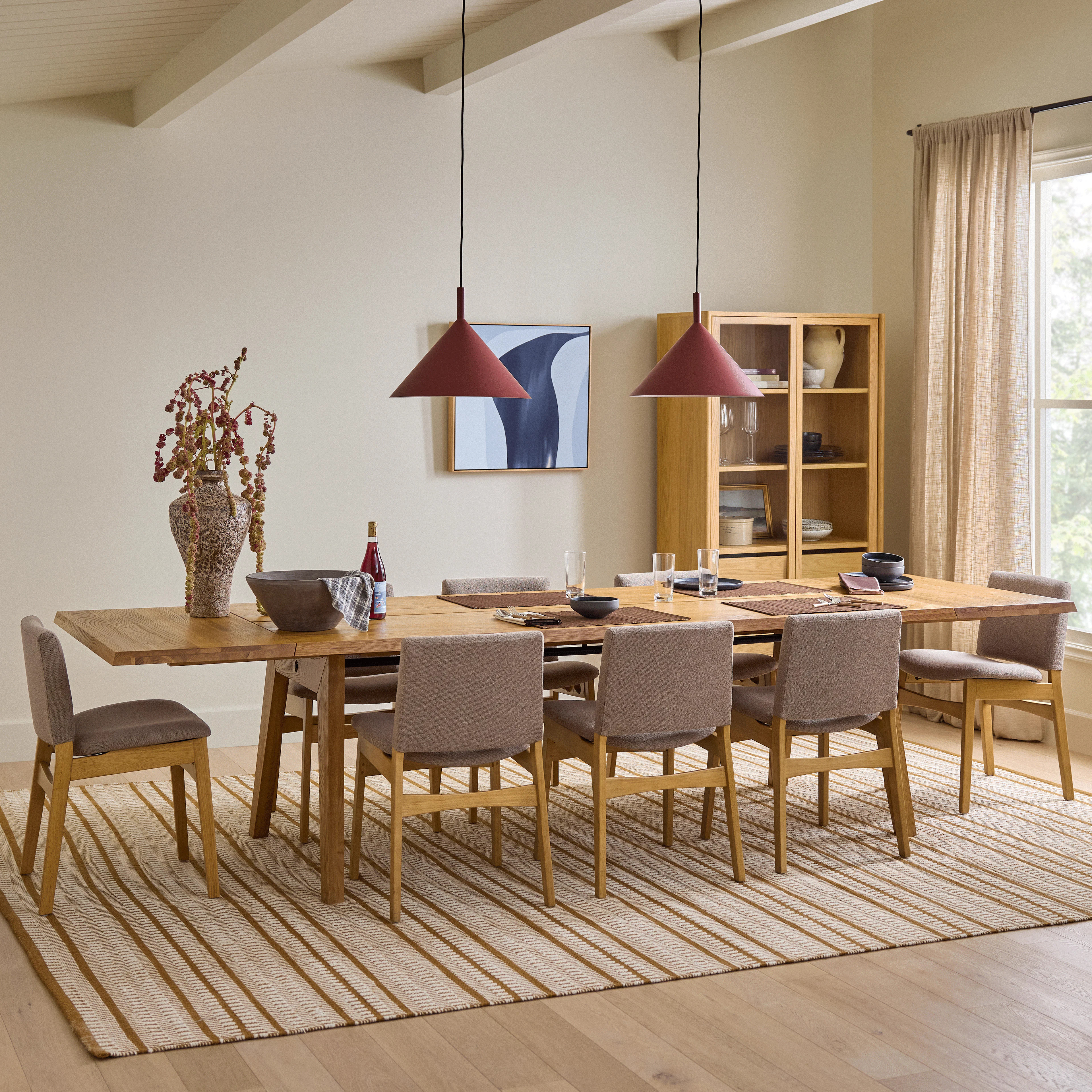 Madera 86" - 125" Solid Wood Extendable Dining Table  - Oak | Article