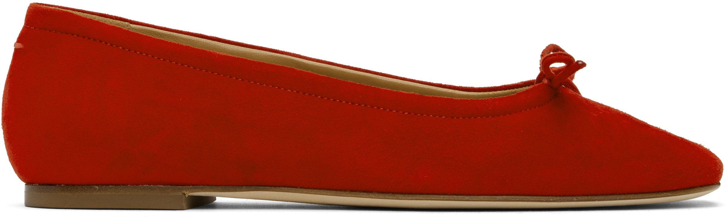 Aeyde Red Delfina Suede Ballerina Flats | SSENSE