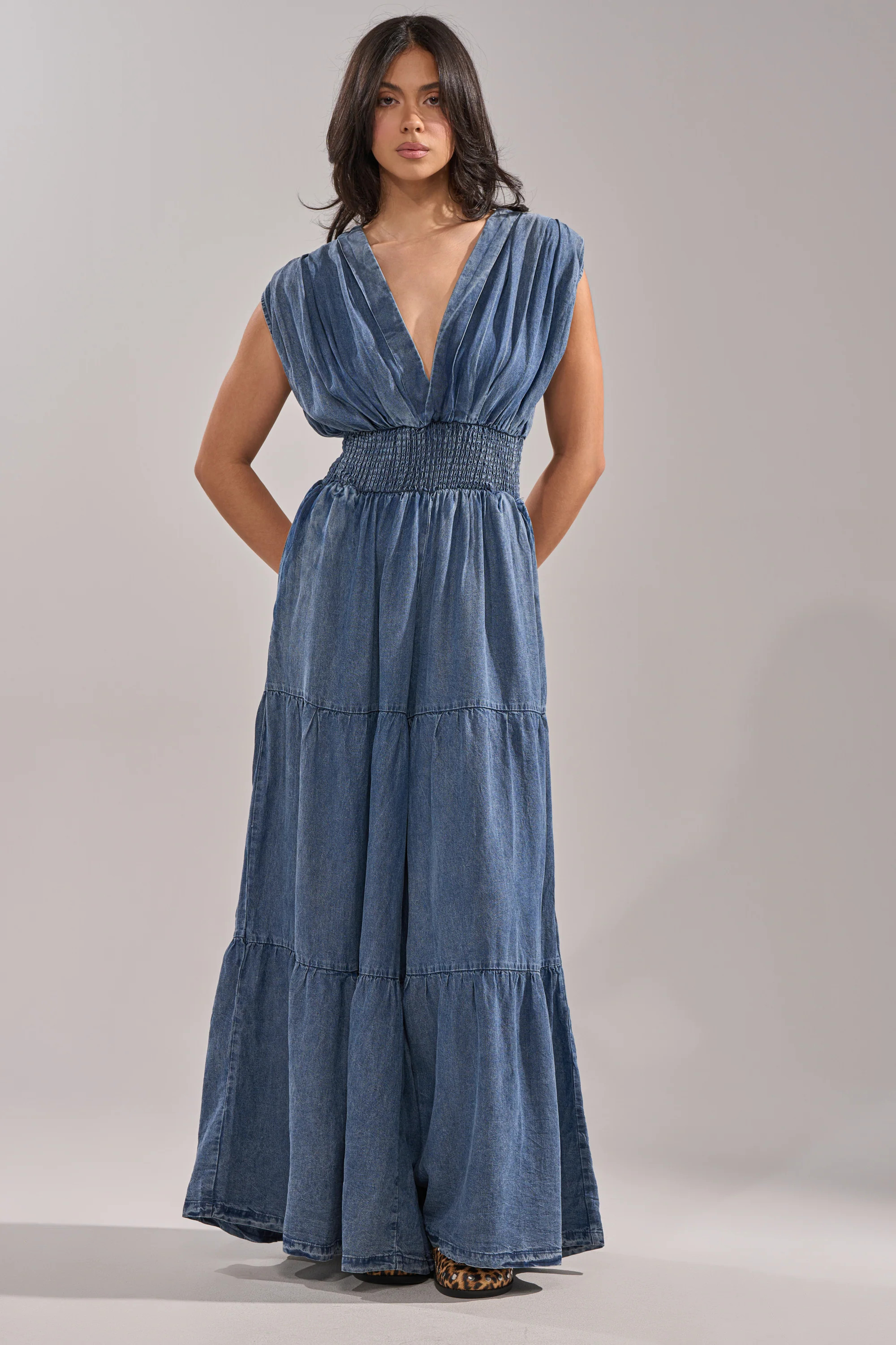 KELLY DENIM JUMPSUIT | AKIRA