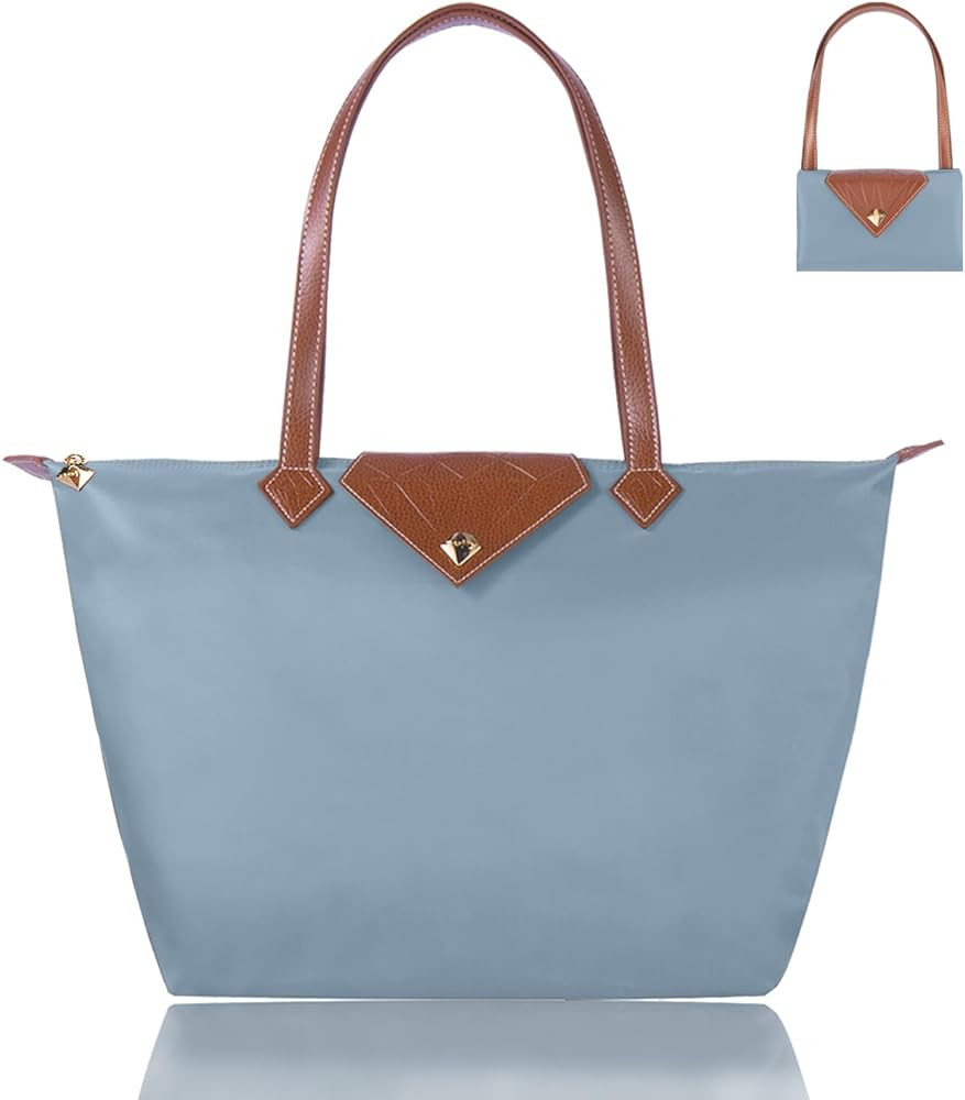 Women Tote Bag,Stylish Waterproof Nylon Ladies Shoulder Bag, Folding Beach Travel Bag for Work,Sh... | Amazon (US)