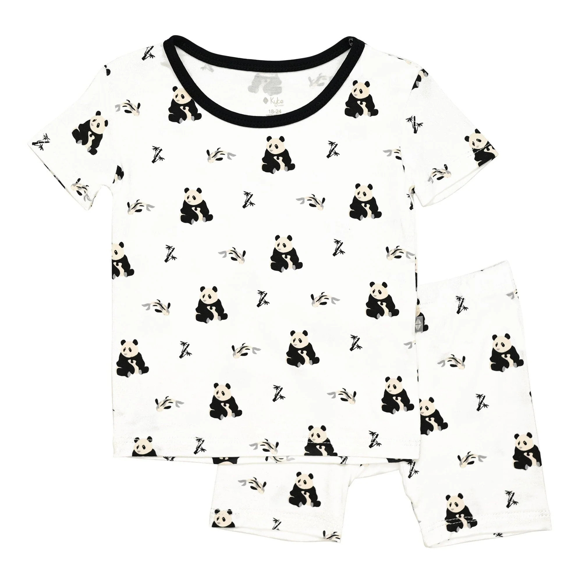 Short Sleeve Pajamas in Black and White Zen | Kyte BABY