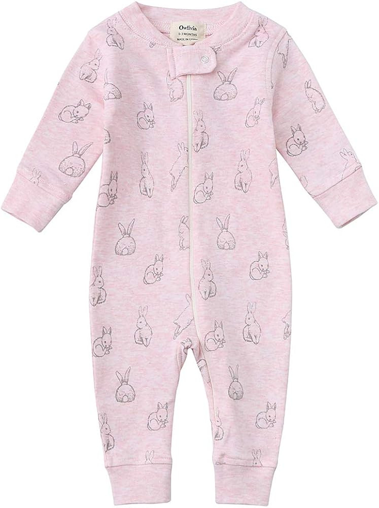Amazon.com: Owlivia Organic Cotton Baby Boy Girl Zip up Sleep N Play, Footless, Long Sleeve(0-3 Mont | Amazon (US)