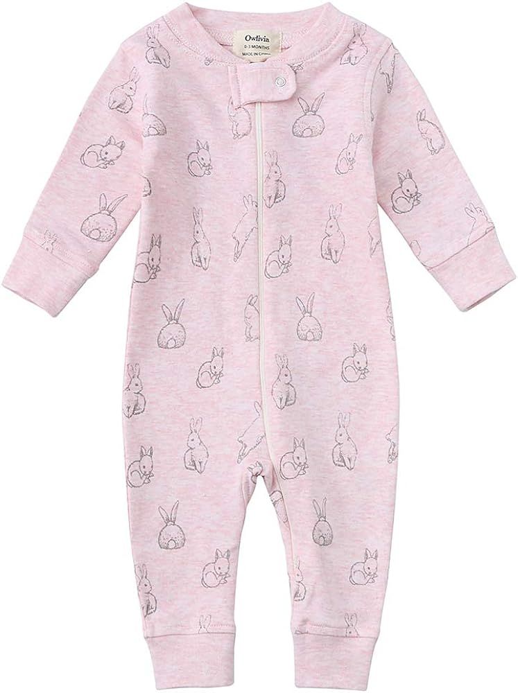 Amazon.com: Owlivia Organic Cotton Baby Boy Girl Zip up Sleep N Play, Footless, Long Sleeve(0-3 Mont | Amazon (US)