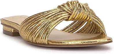 Jessica Simpson Womens Dydra Denim Slip-On Slide Sandals | Amazon (US)