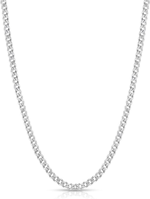 Fiusem 3.5mm Cuban Link Chains for Men, Silver Tone/Black/14K Gold Plated Stainless Steel Necklac... | Amazon (US)