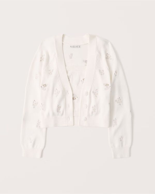 Embroidered Tank and Cardigan Set | Abercrombie & Fitch (UK)