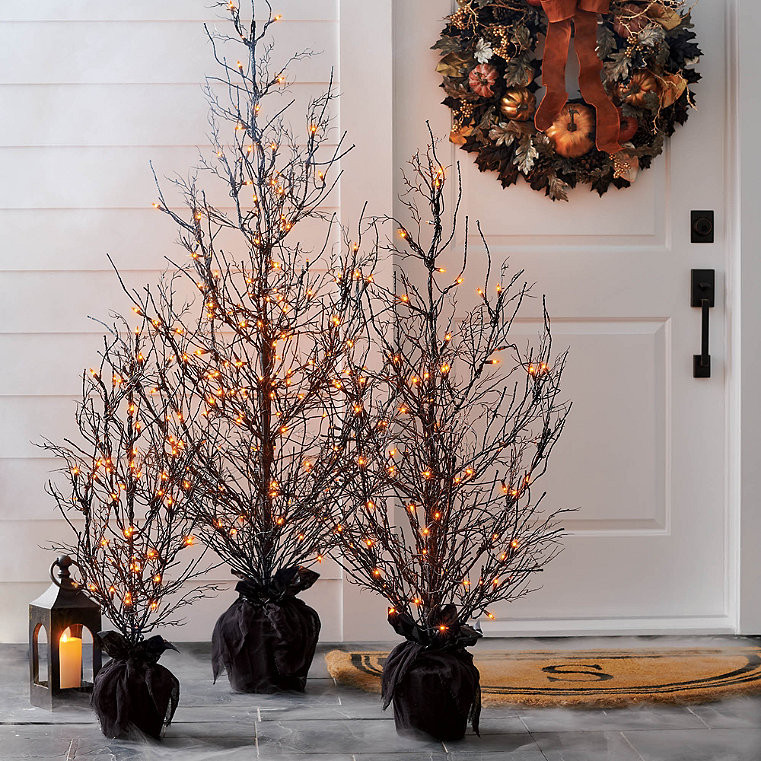 Pre-Lit Twiggy Trees - 4.5' - Grandin Road | Grandin Road