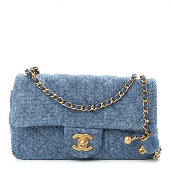 CHANEL

Denim Quilted CC Pearl Crush Mini Rectangular Flap Blue | Fashionphile