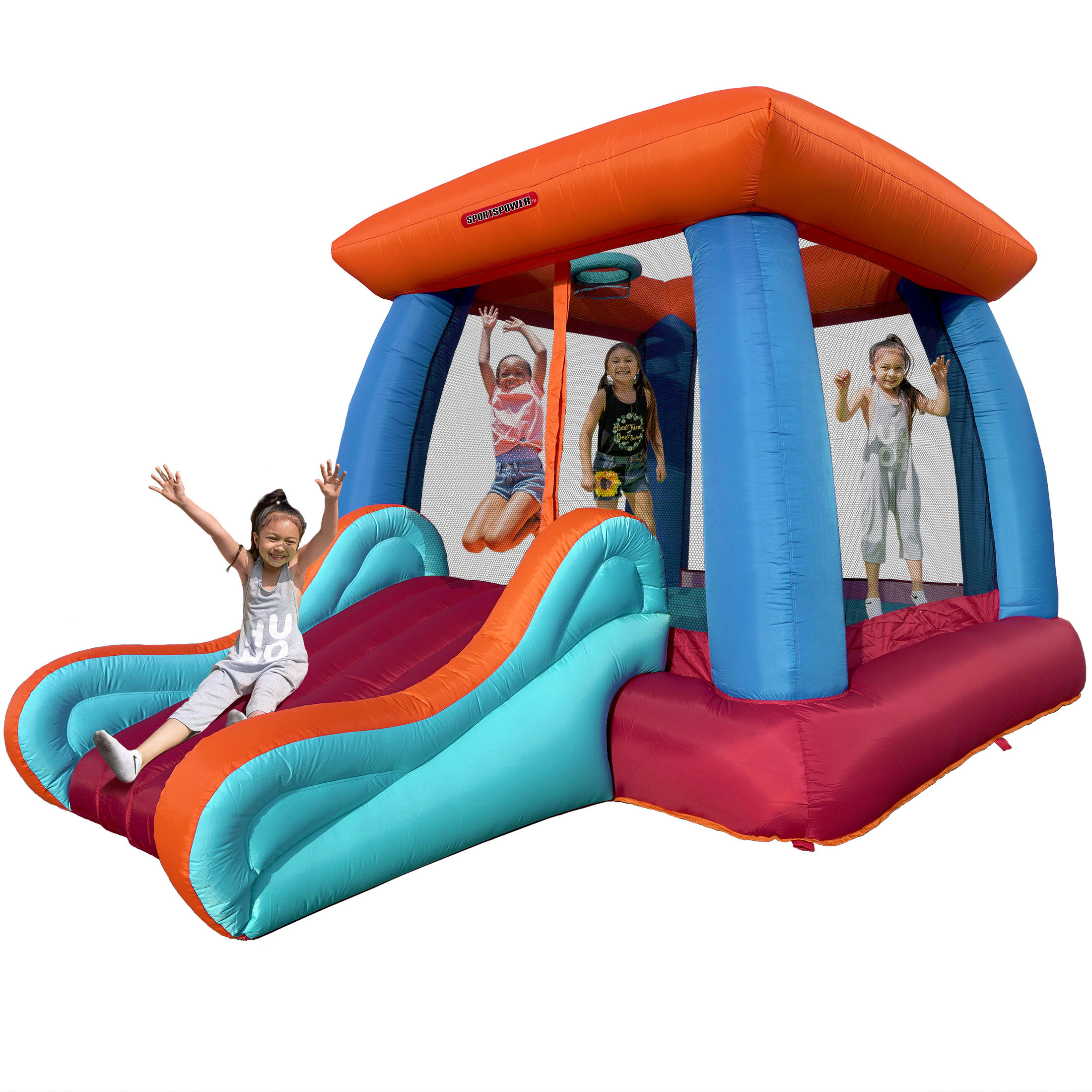 Sportspower 12' x 9' My 1st Inflatable with Slide & Hoop and with Lifetime Warranty on Blower, fo... | Walmart (US)