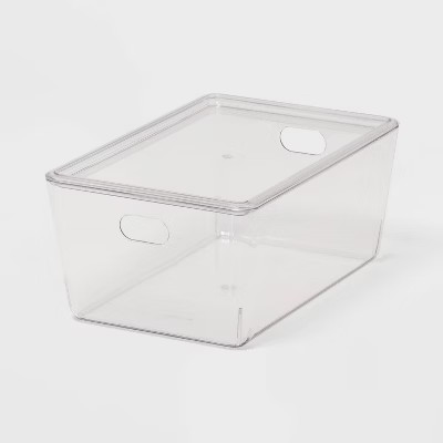 4L Stacking Clear Bin with Lid - Brightroom™: PET, Lidded, Stackable, Universal Storage, 10.15"... | Target