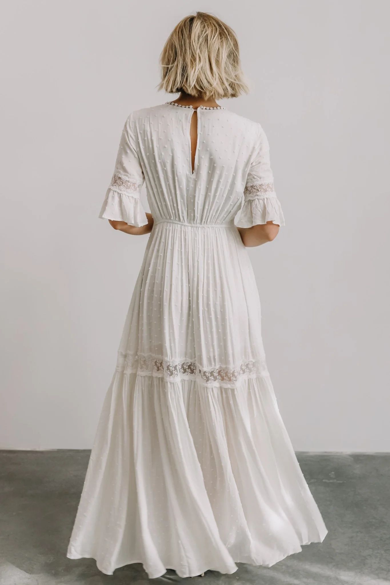 Rayne Deep V Maxi Dress | White | Baltic Born