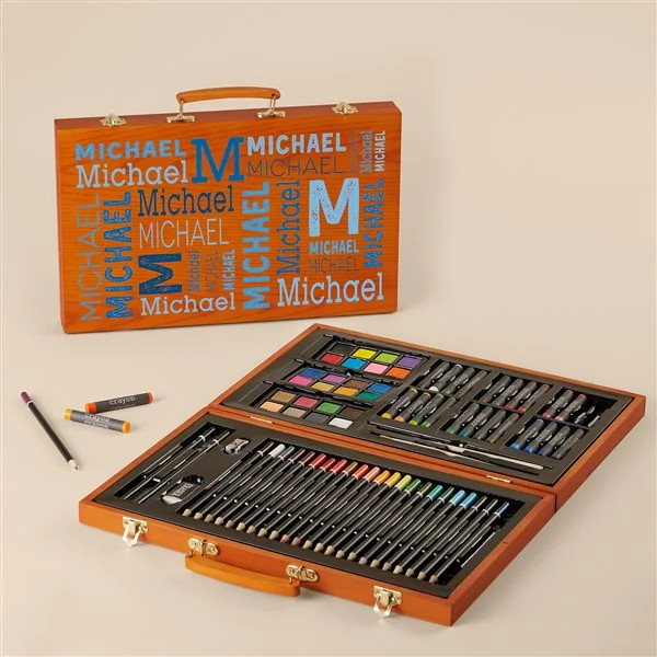 Trendy Repeating Name Personalized Kids Art Set | Personalization Mall