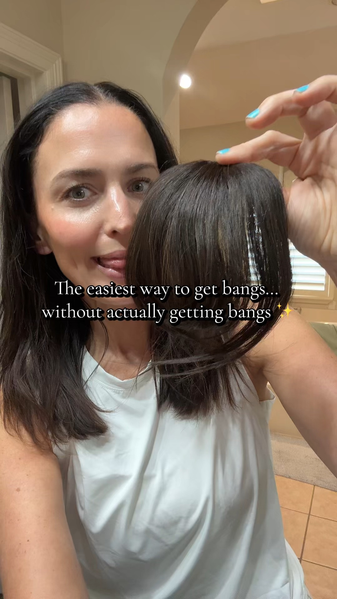 Who knew clip-on bangs could be this easy? ✨ Styling my French fringe clip-on bangs today for a quick, face-framing makeover with zero commitment. Perfect for switching up your look in minutes!

Would you try clip-on bangs, or are you too scared to make the chop? 👇💕

#LTKgrwm #LTKOver40 #LTKBeauty