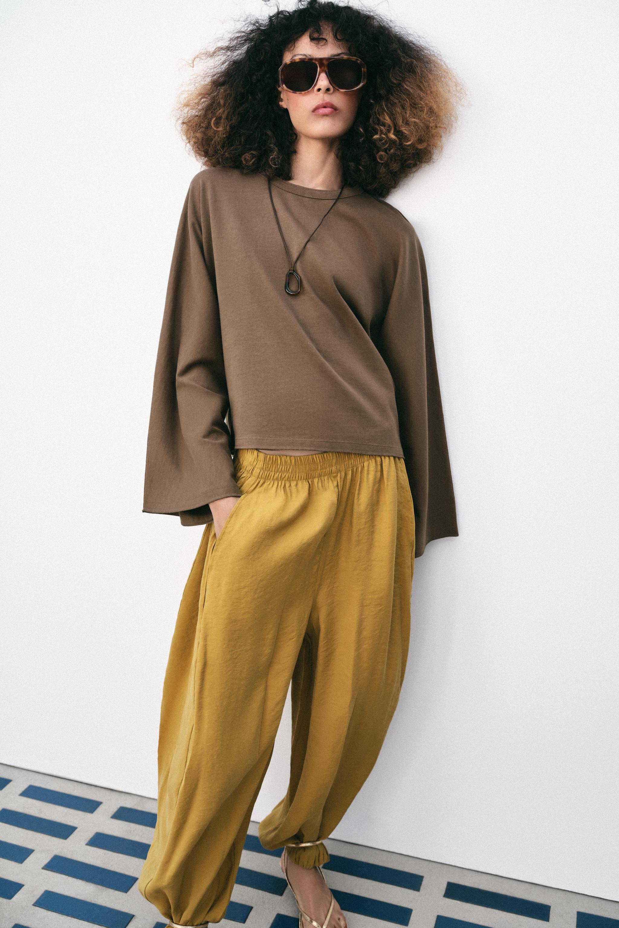 COTTON WIDE-SLEEVE T-SHIRT | Zara US