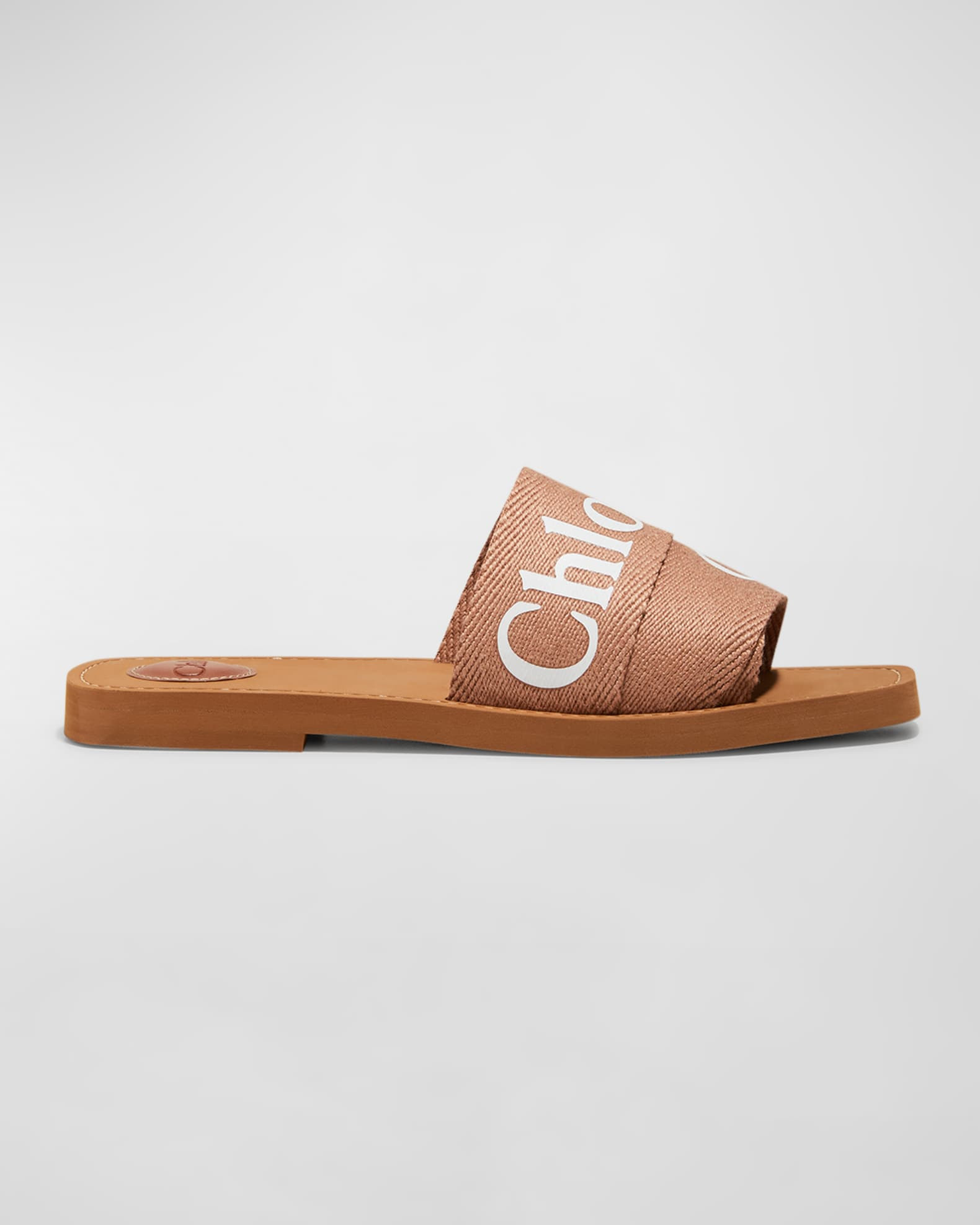 Woody Flat Logo Ribbon Slide Sandals | Neiman Marcus