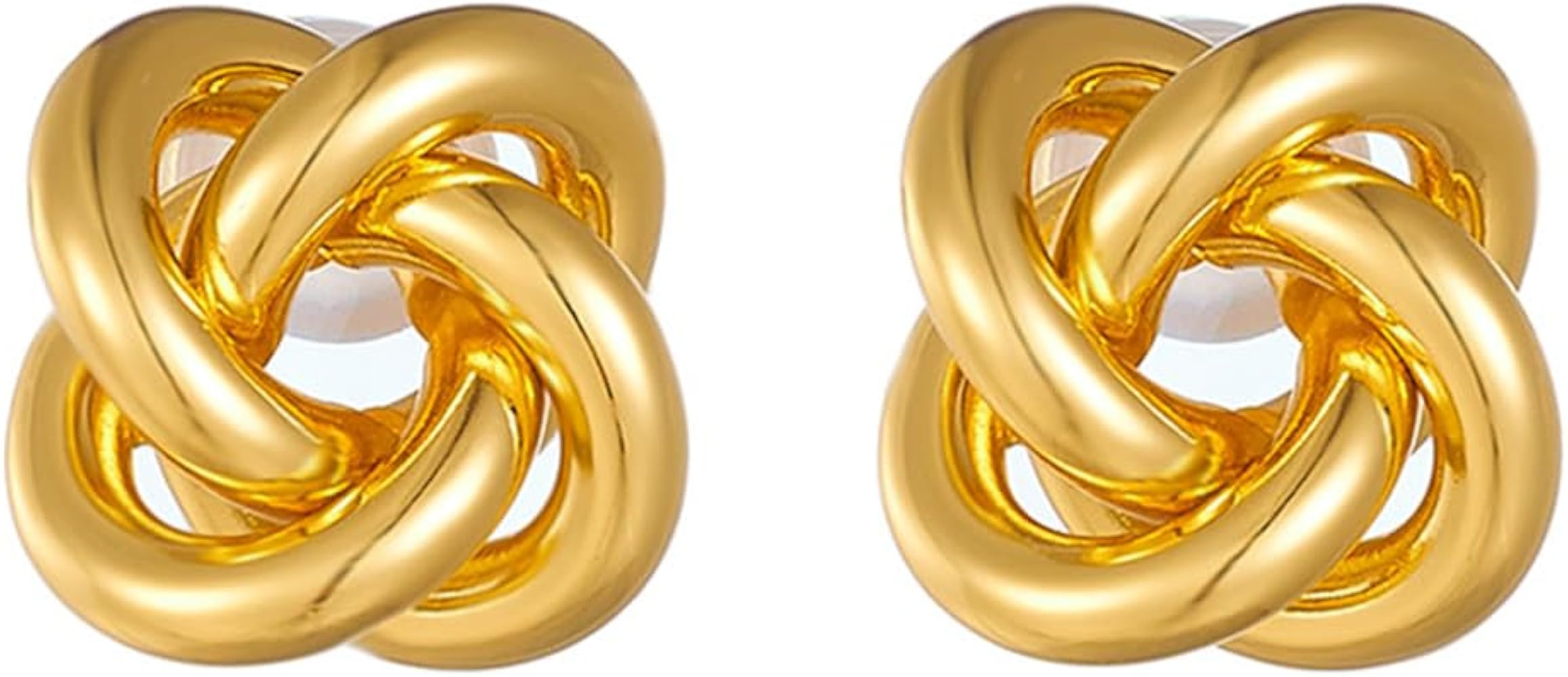 Gold Silver Knot Stud Earrings for Women Statement Button Stud Earrings Minimalist Small Earrings | Amazon (US)