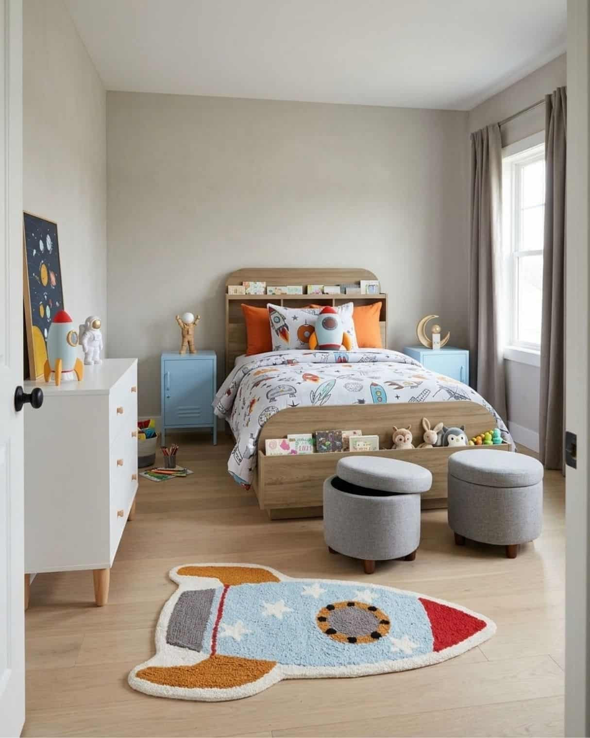Blue and Orange Astronaut-Themed Toddler Boys Room Design

*Note: This is a digital room mockup showcasing product styling ideas from my room design mood board.

#LTKHome