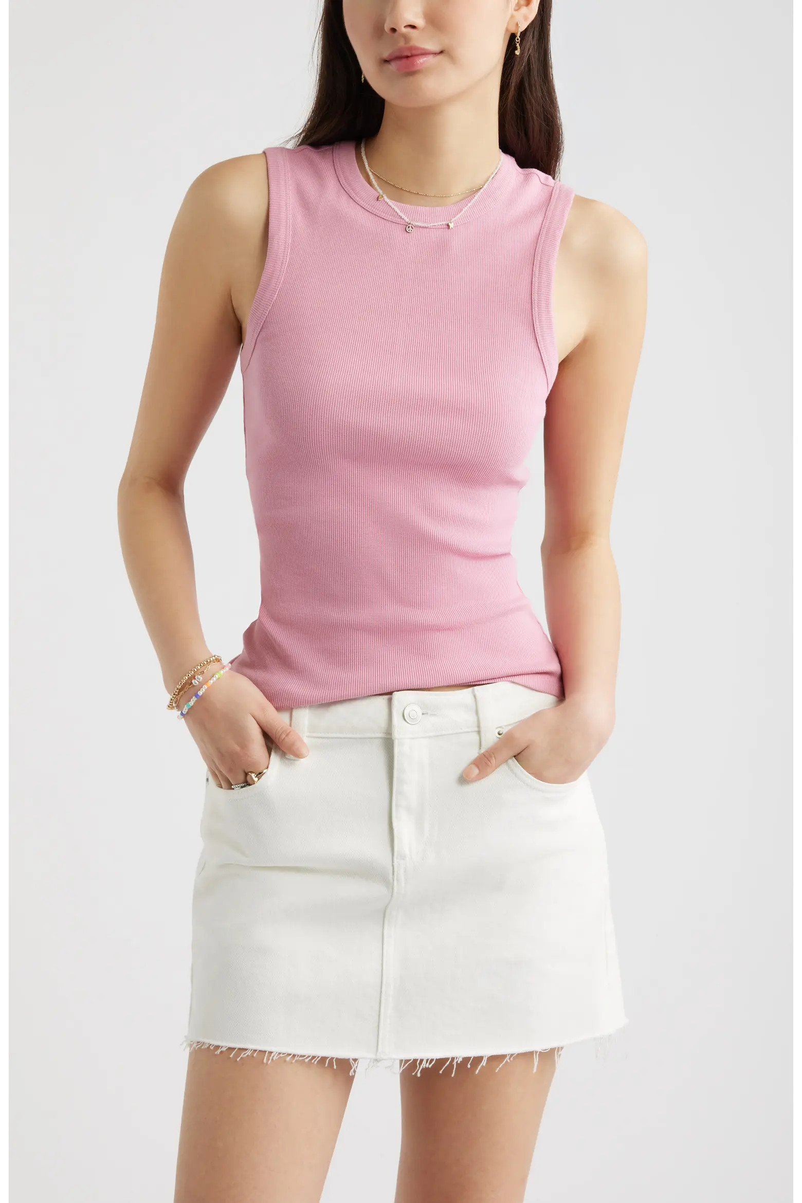 BP. Crewneck Rib Tank (Women) | Nordstrom | Nordstrom