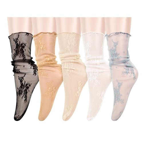 Benefeet Women's Lace Socks - Sheer Tulle Socks, 5 Pack | Amazon (US)