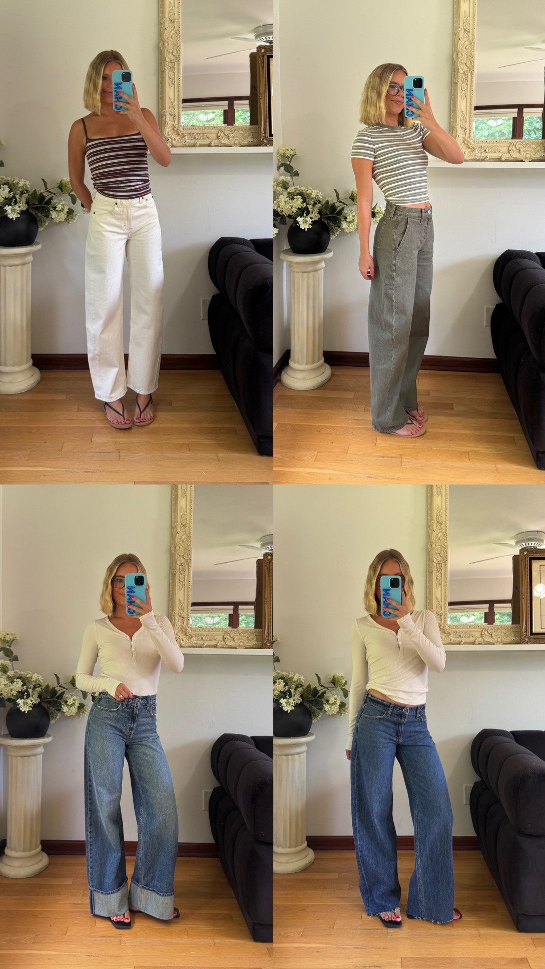 #abercrombiepartner My recent order of denim (and some cute tops) from @abercrombie🫶🏼
Wearing a size 24 in each pair: SALE details below! 

25-50% off Jeans: *Offer valid online only August 5, 2026 to August 10, 2026 in US/CA. Excludes clearance. Online price reflects discount.
Extra 20% Off: *Offer valid in stores and online August 5, 2026 to August 10, 2026 in US/CA. Exclusions apply as indicated. Online price reflects discount.
Promo Code: *Use code DENIMAF to get an additional 15% off almost everything in stores and online at checkout from August 5, 2026 to August 10, 2026 in US/CA. Exclusions apply. See details online.