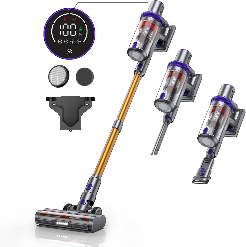 Laresar Cordless Vacuum Cleaner, 33KPa 400W Powerful Stick Vacuum, Touch Screen, 50 Mins Detachab... | Amazon (CA)