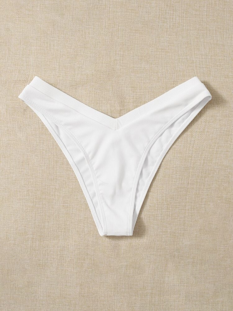 Solid High Cut Bikini Bottom | SHEIN