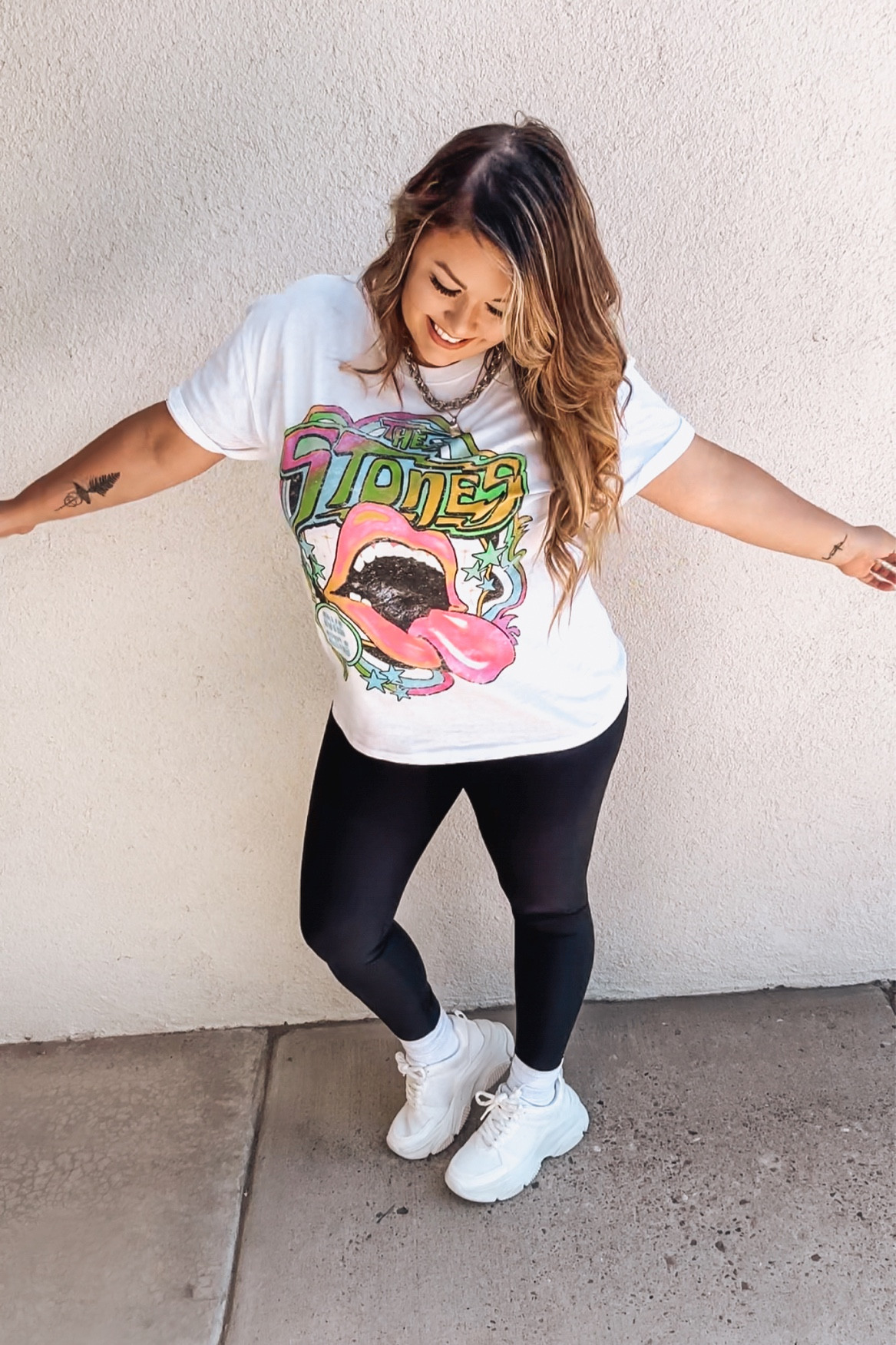 Chunky white sneakers and band tees FTW

#LTKshoecrush #LTKcurves