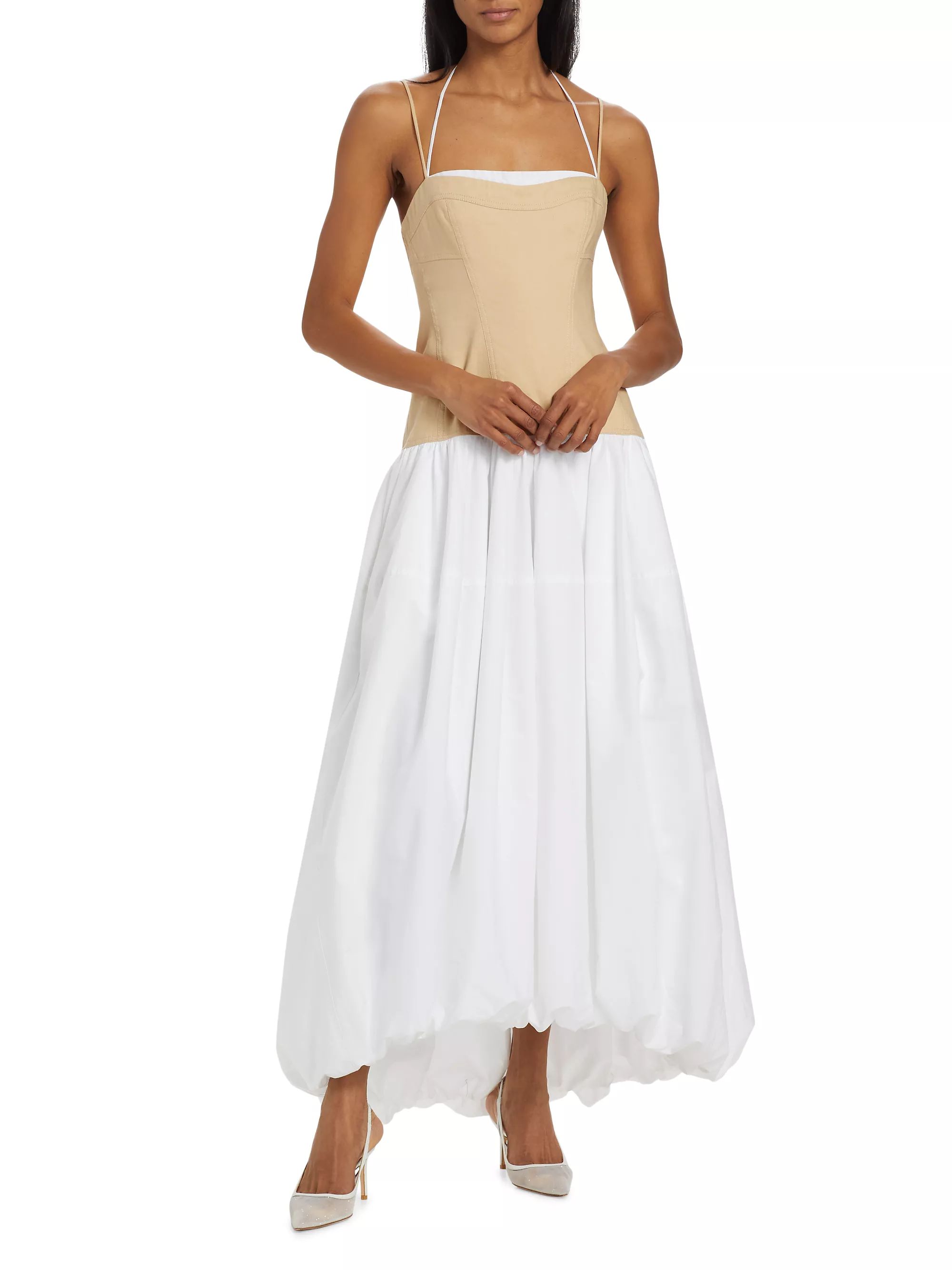 Pfeiffer Cotton-Blend Bustier Midi-Dress | Saks Fifth Avenue