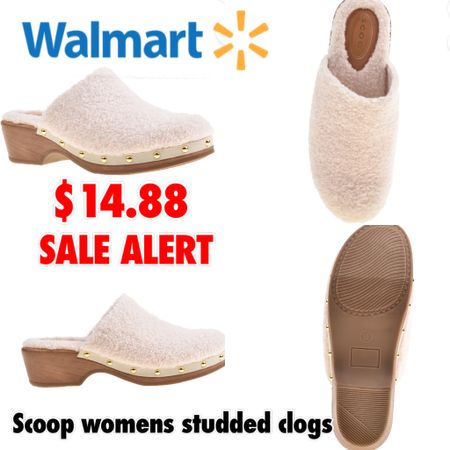 WALMART SALE ALERT!!🚨🚨🚨
These Gorgeous Cozy studded clogs by scoop at Walmart is only $14.88!! 

#LTKFind #LTKU #LTKSale
