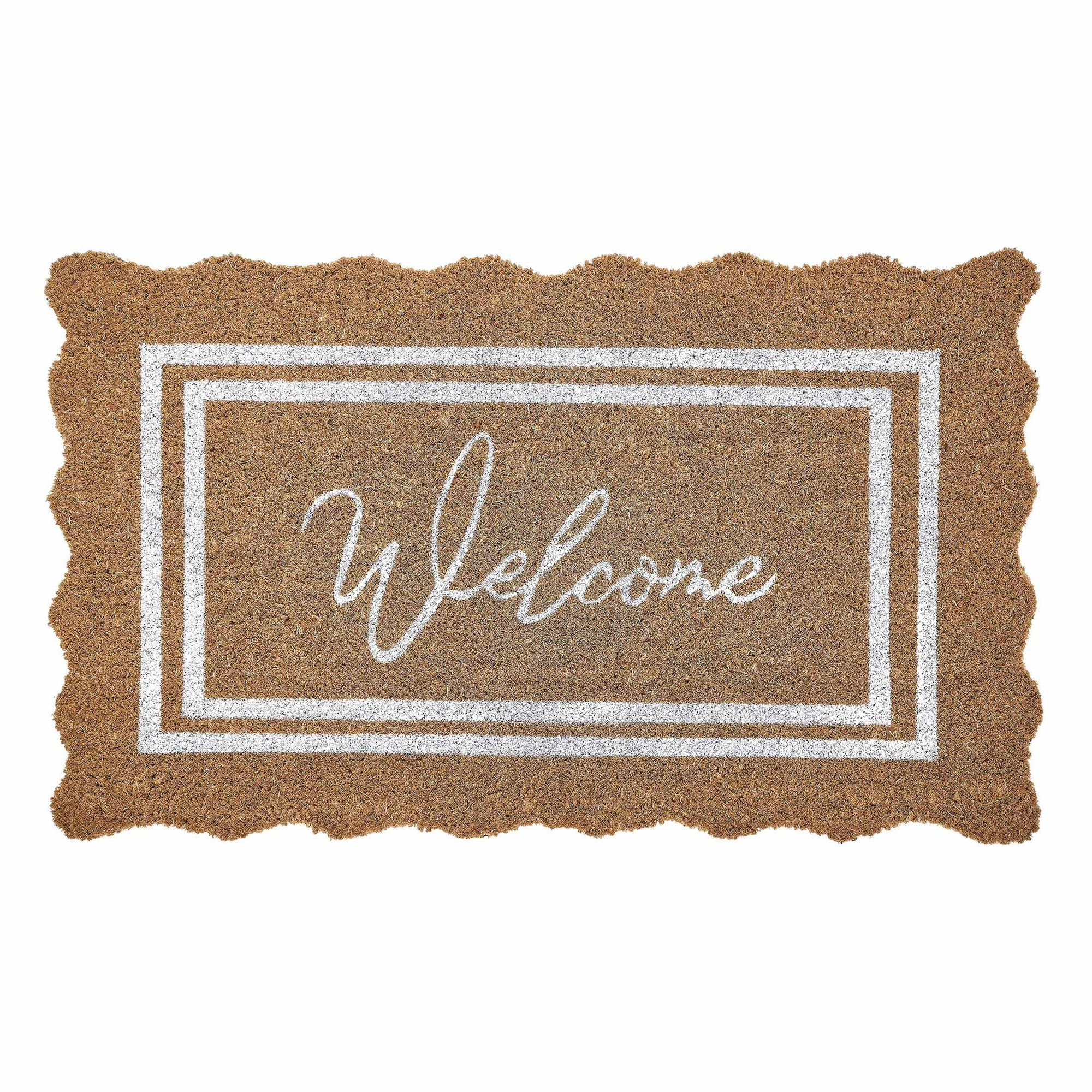 My Texas House Welcome Natural Scalloped Edge and Border Outdoor Coir Doormat, 30" x 48" | Walmart (US)
