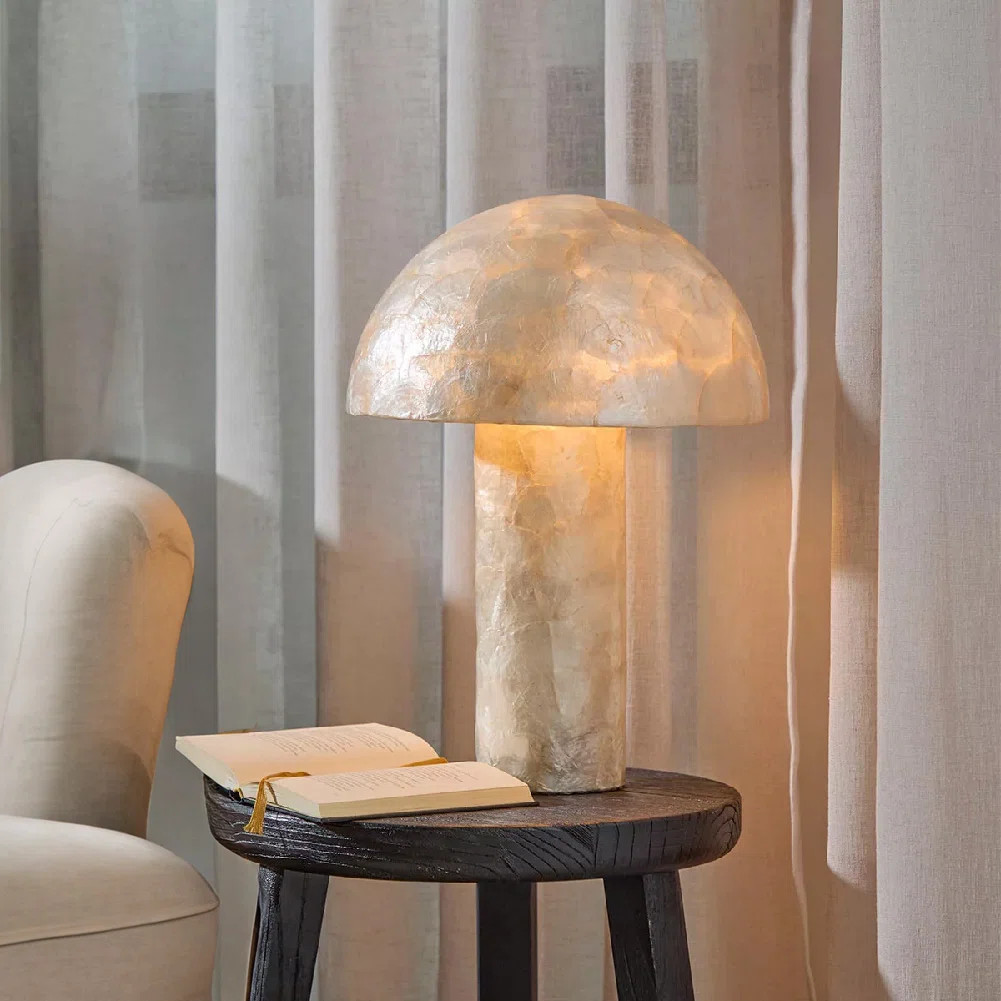 Nautical Capiz Shell Mushroom Table Lamp - Seaside Ocean Beach Dock Decor Light | Wayfair North America