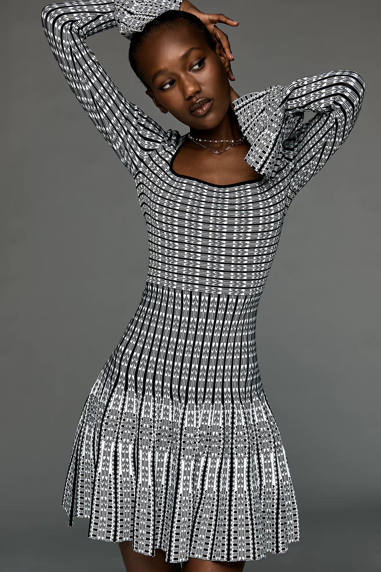 By Anthropologie Scoop-Neck Half-Sleeve Mini Dress | Anthropologie (US)