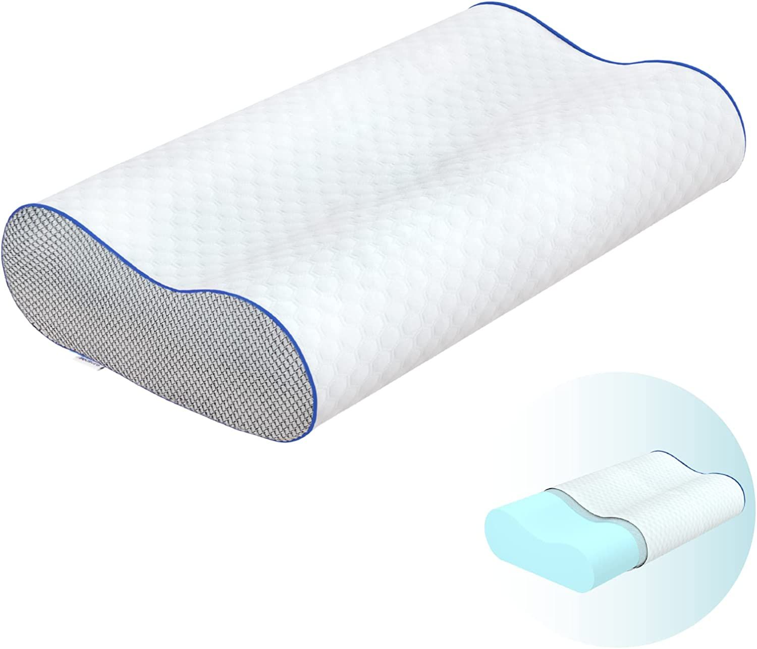 BEDSURE Neck Support Contour Pillow - Memory Foam Pillow for Sleeping, Ergonomic Pillow for Neck ... | Amazon (US)