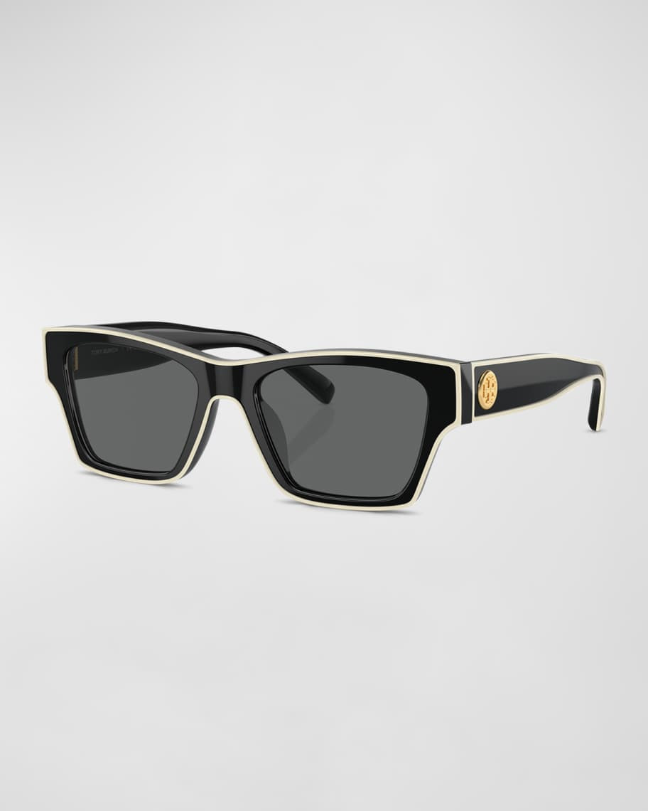 Tory Burch Outlined Rectangle Sunglasses | Neiman Marcus