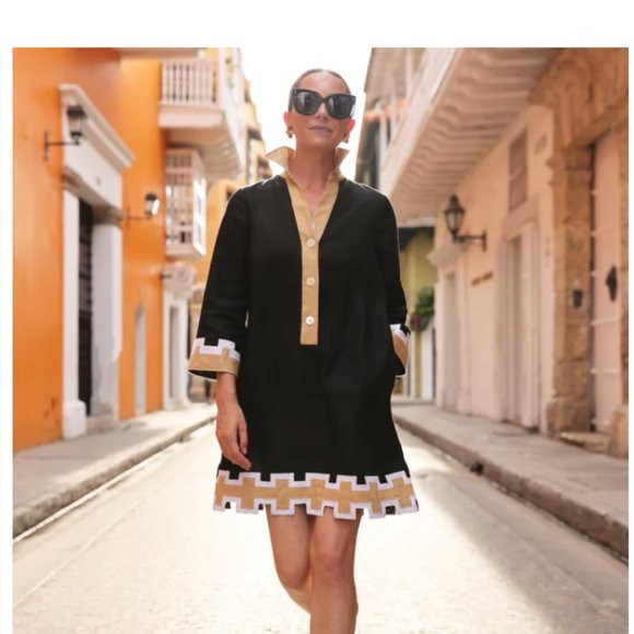 TUCKERNUCK X ATLANTIC-PACIFIC  Black and Tan Collier Dress | Poshmark