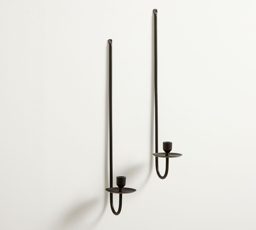 Rio Bronze Wall Mount Taper Candleholders | Pottery Barn (US)