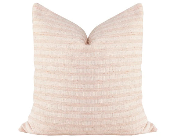 Pink Striped Pillow Blush Pillow Cover Blush Designer - Etsy | Etsy (US)