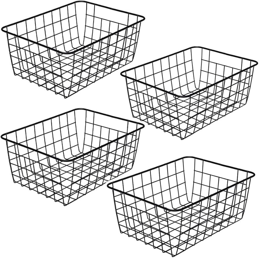 Aeggplant Kitchen Wire Baskets Farmhouse Decor Metal Food Storage Organizer, Household Refrigerat... | Amazon (US)