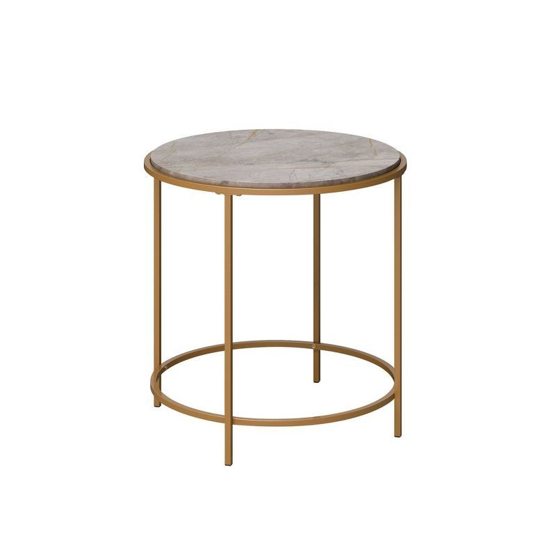 International Lux Wood and Metal Side Table Deco Stone - Sauder | Target
