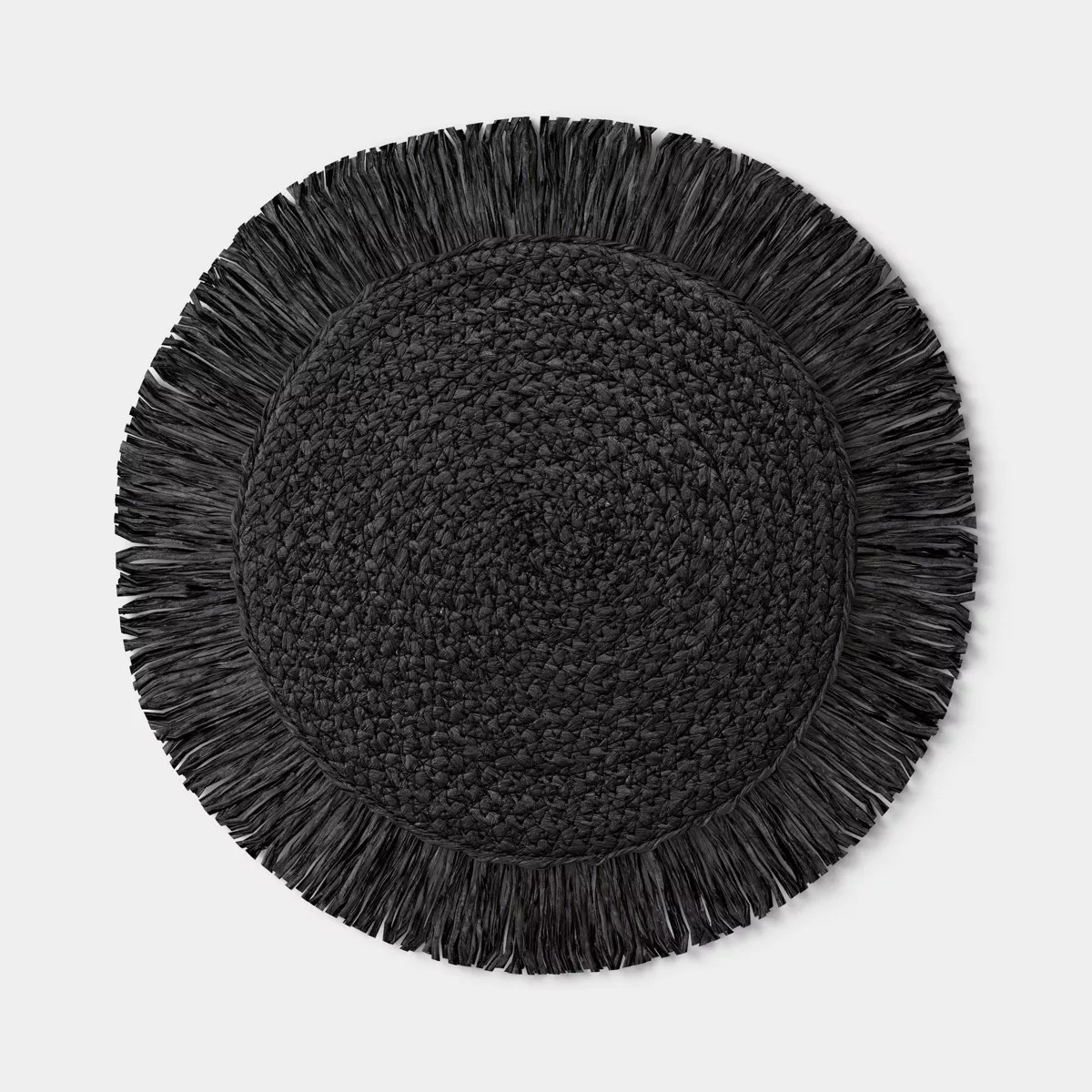 Natural Woven Fringe Placemat Black - Threshold™ | Target
