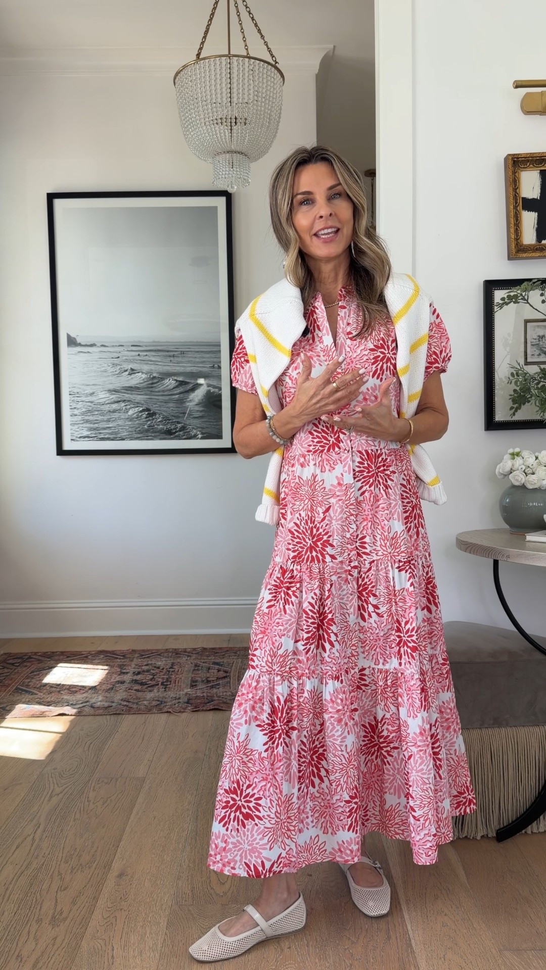 -Floral dress is gorgeous! Sz S 
-striped sweater TTS
-shoes TTS 


#LTKootd #LTKOver40 #LTKgrwm