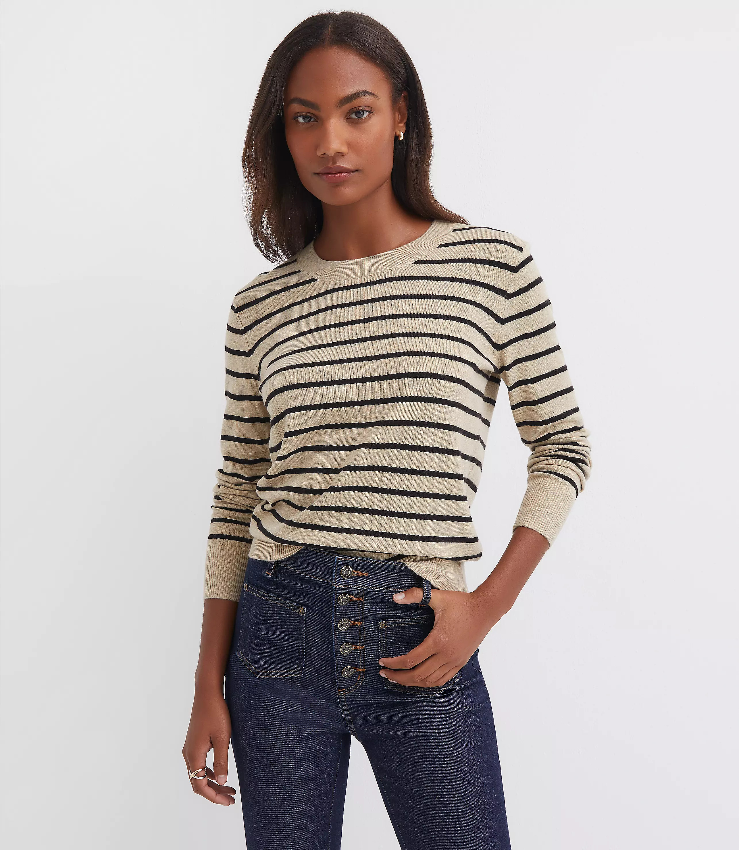 Striped Luxe Knit Sweater | LOFT