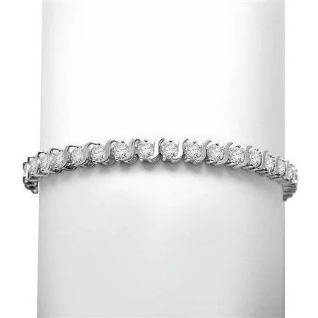 Diamond Essence S Links Bracelet with 7.50 cts.t.w. of Round Brilliant Stones - SBE1998- 7 inches (ADD $10) | Walmart (US)