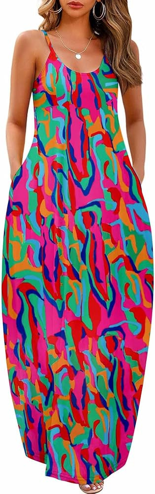 Wolddress Womens 2025 Casual Sleeveless Sundress Plus Size Loose Plain Long Summer Beach Maxi Dre... | Amazon (US)