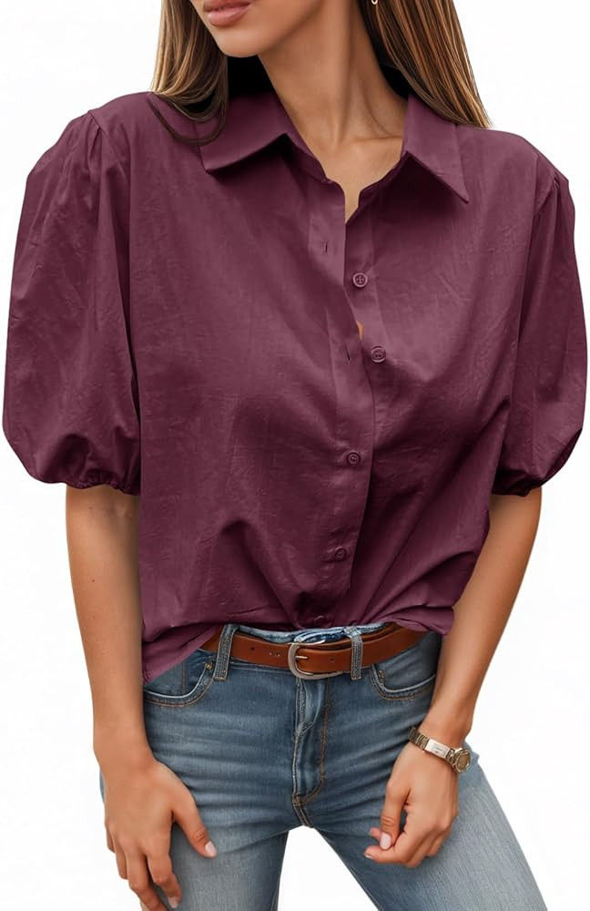 Tankaneo Button Down Shirts Blouse Tops | Amazon (US)