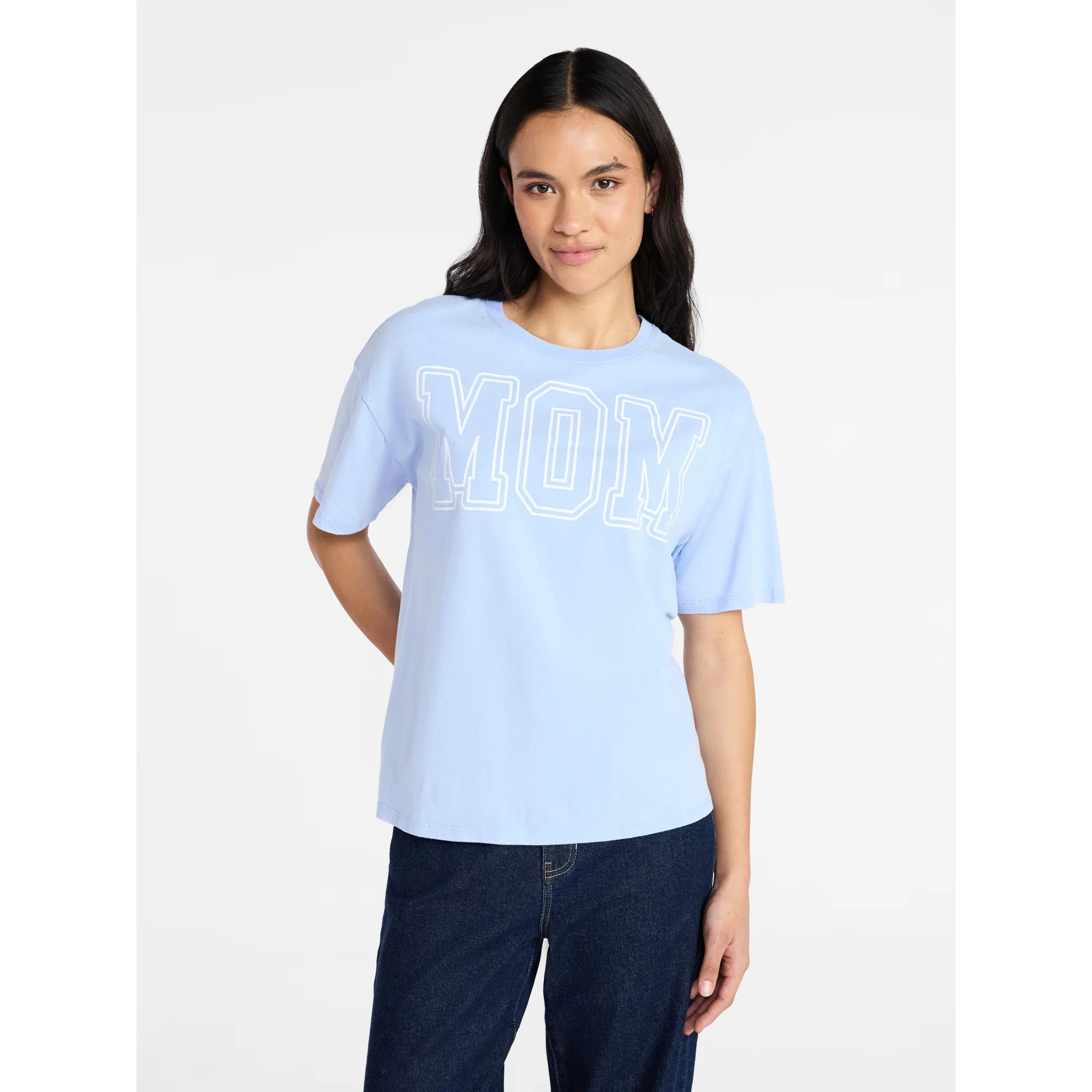 Mother’s Day Women’s College Mom Cotton Graphic Tee from Way to Celebrate, Sizes S-XXXL | Walmart (US)