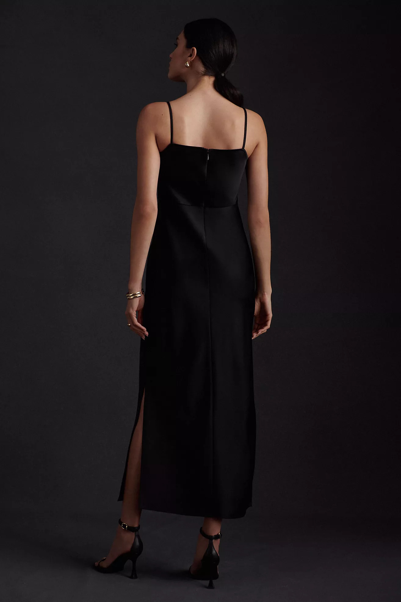 BHLDN Cali Satin Cowl-Neck Midi Slip Dress | Anthropologie (US)