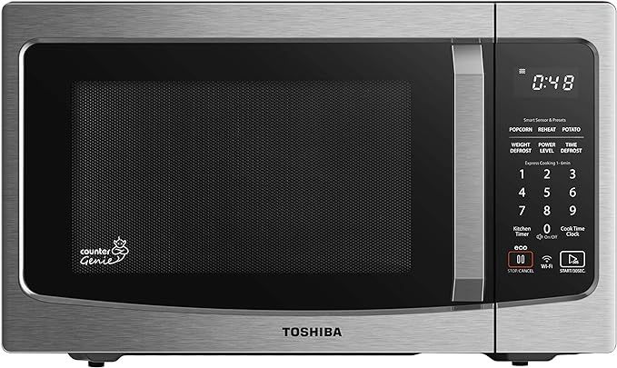 Toshiba ML-EM34P(SS) Smart Countertop Microwave Oven Works with Alexa, Humidity Sensor and Sound ... | Amazon (US)