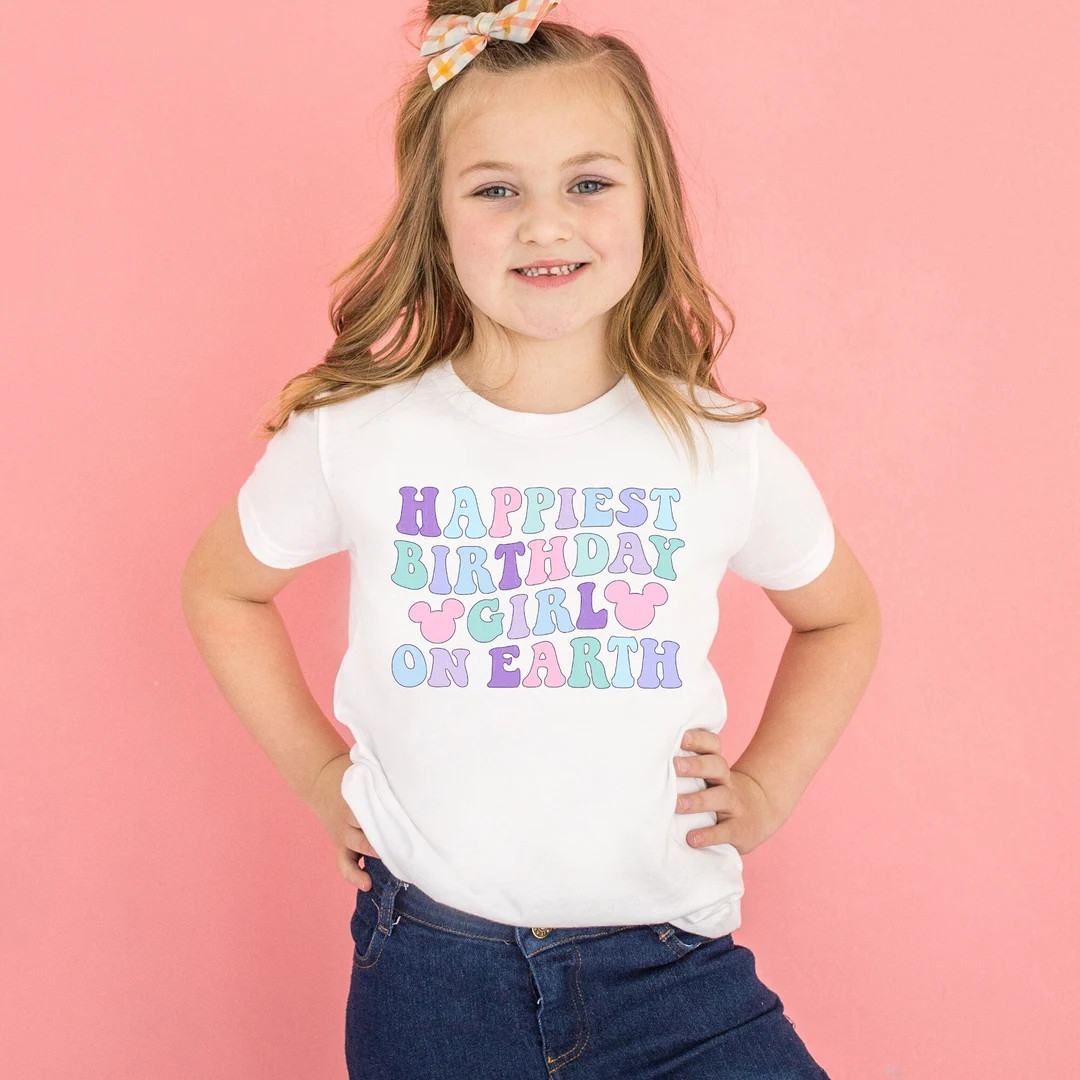 Happiest Birthday Girl on Earth Shirt Cute Birthday Shirt Women's Birthday Shirt Retro Bday Shirt... | Etsy (US)